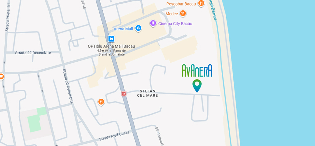 Localizarea ansamblului Avanera Bacău